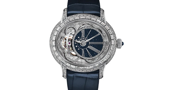 Audemars Piguet 26381BC.ZZ.D312CR.02 Millenary Tourbillon 45mm Blue Aventurine Baguette Diamond Paved Roman White Gold Leather BRAND NEW