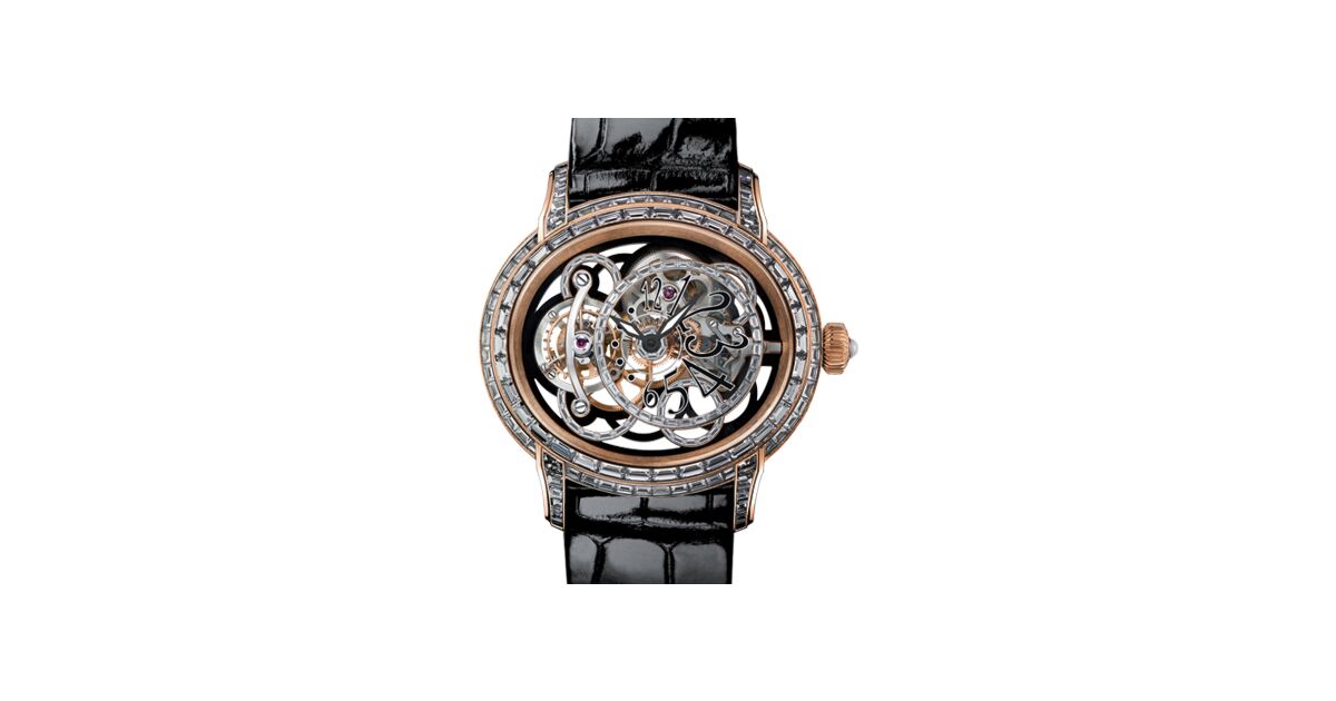 Audemars Piguet 26381OR.ZZ.D102CR.01 Millenary Onyx Baguette-Set 45mm Black Baguette Diamond Set Arabic Rose Gold Leather BRAND NEW