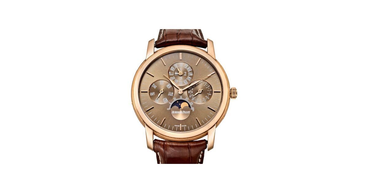 Audemars Piguet 26390OR.OO.D093CR.01 Jules Audemars Perpetual Calendar 41mm Brown Index Perpetual Calendar Rose Gold Leather BRAND NEW