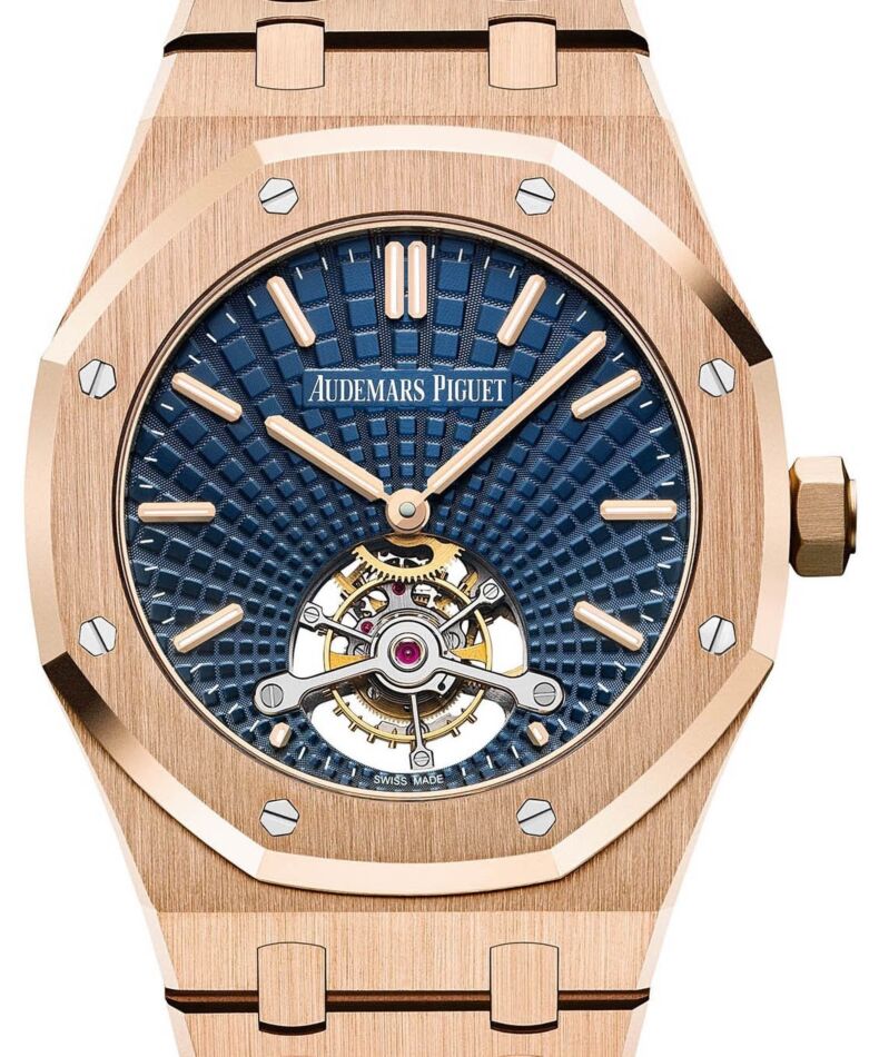 Audemars Piguet Royal Oak Tourbillon Extra-Thin 41 mm 26522OR.OO.1220OR.01 Rose Gold Blue