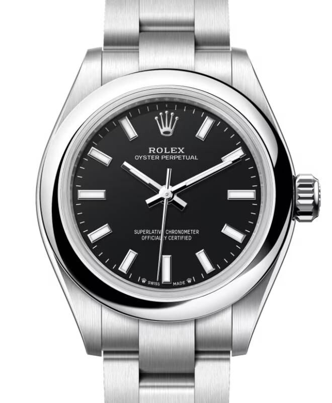 Rolex Oyster Perpetual 28 mm 276200NBLK Steel Luminous