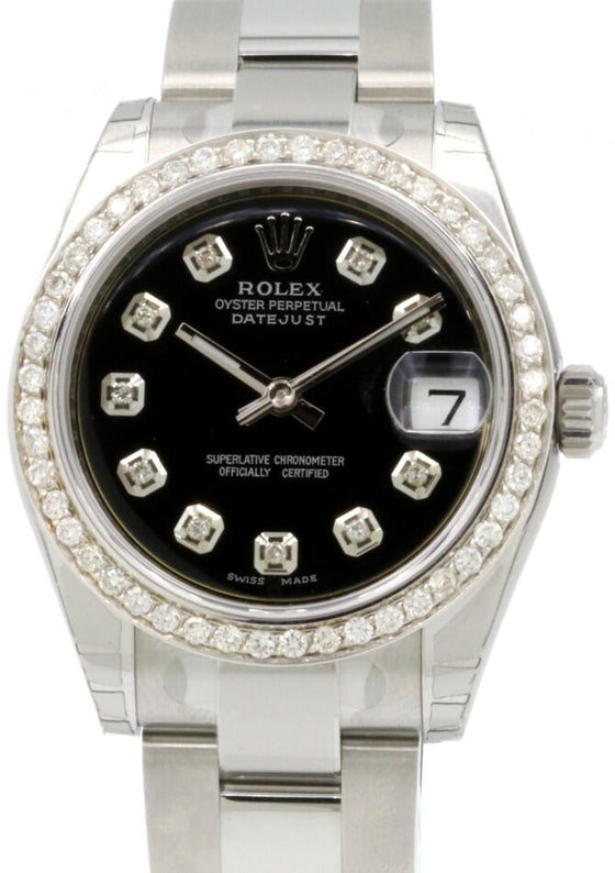 Rolex Datejust Lady 31 31 mm 278240BDBO Steel/White Gold/Diamonds Black