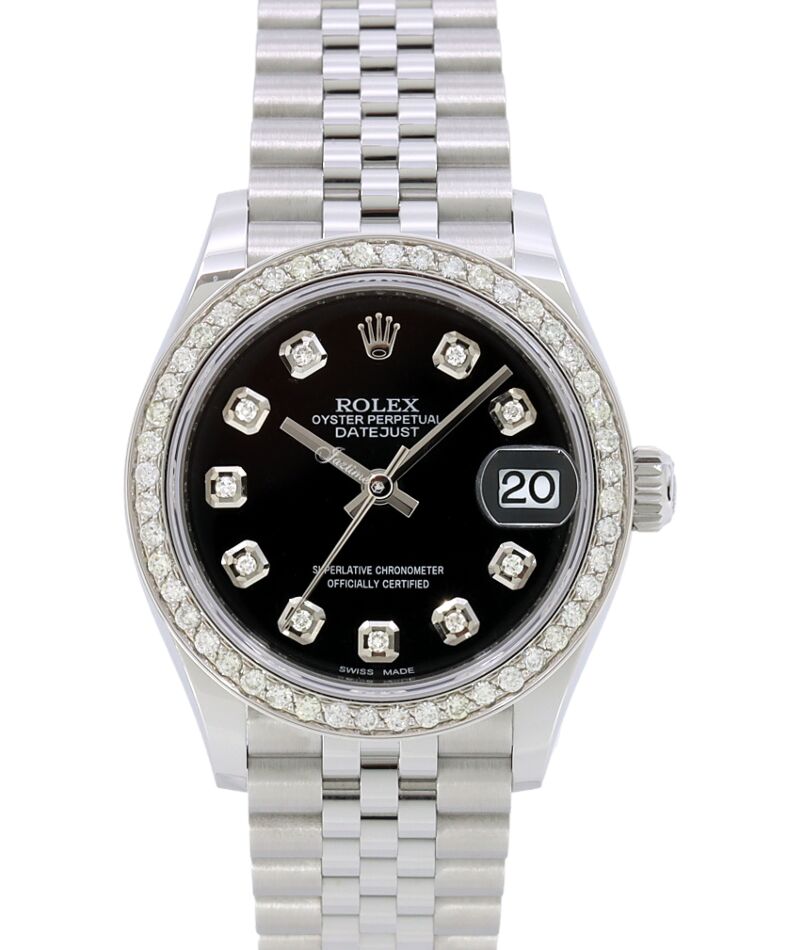 Rolex Datejust Lady 31 31 mm 278240BDJC Steel/White Gold/Diamonds Black