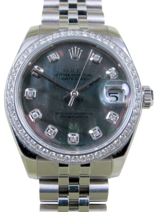Rolex Datejust Lady 31 31 mm 278240BMOPDBJ Steel/White Gold/Diamonds Black Mother of Pearl