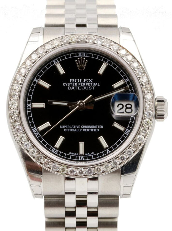 Rolex Datejust Lady 31 31 mm 278240BSDBJ Steel/White Gold/Diamonds Black