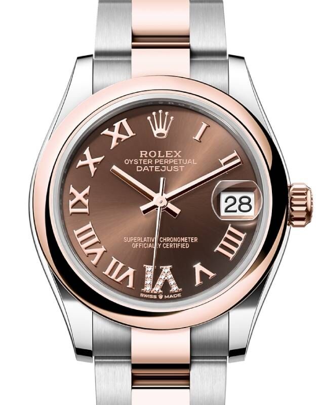 Rolex Lady-Datejust 31 31 mm 278241CRDVIO Steel/Rose Gold Chocolate