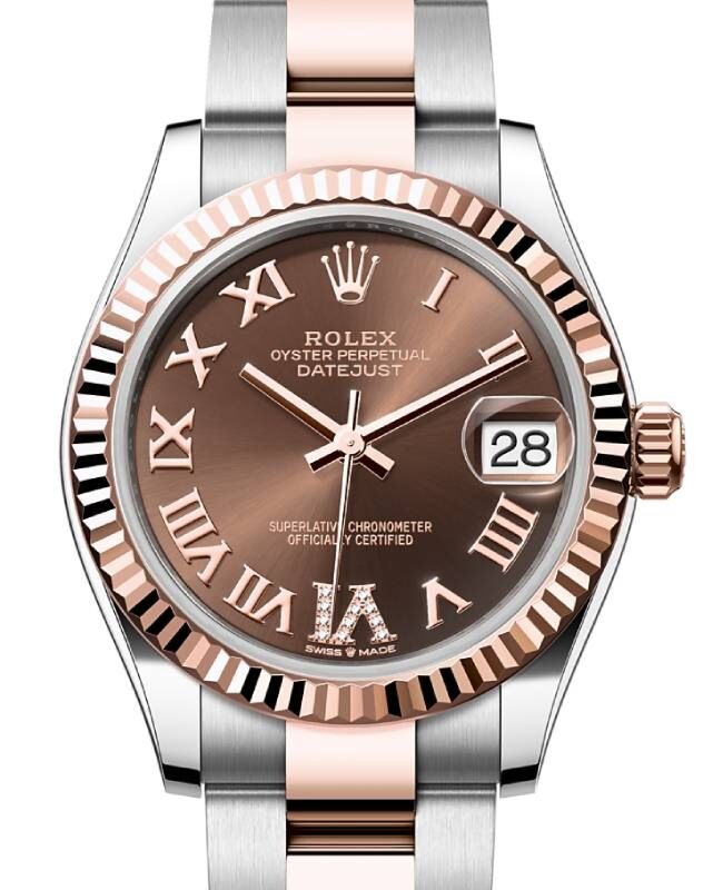 Rolex Lady-Datejust 31 31 mm 278271CRDVIO Steel/Rose Gold Chocolate