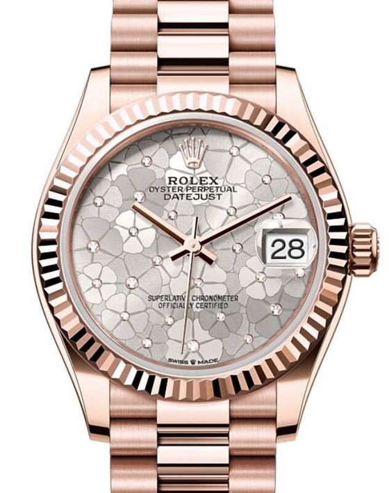 Rolex Lady-Datejust 31 31 mm 278275SVFLOMDP Rose Gold Silver