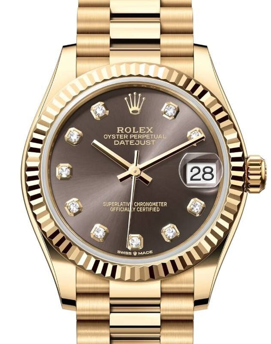 Rolex Lady-Datejust 31 31 mm 278278DGDP Yellow Gold Grey