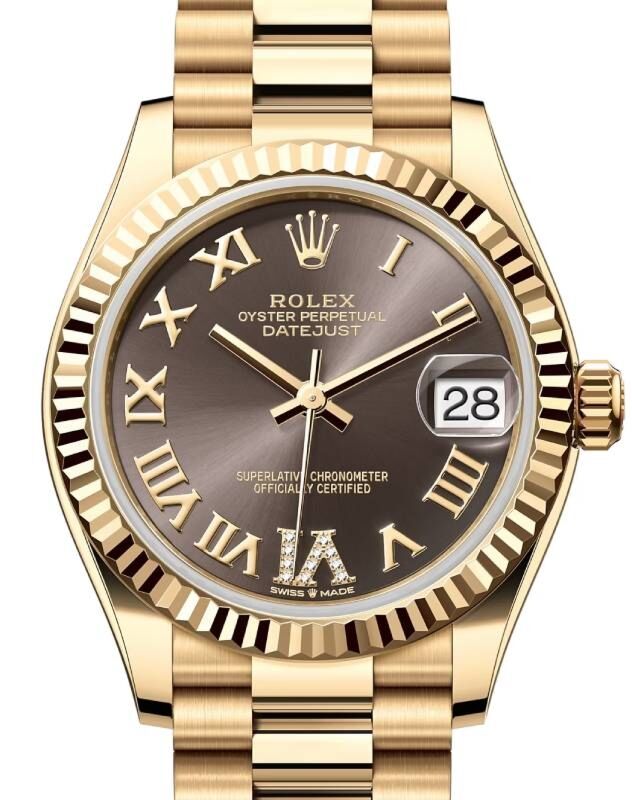 Rolex Lady-Datejust 31 31 mm 278278DGRDVIP Yellow Gold Grey