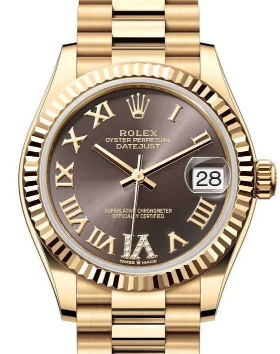Rolex Lady-Datejust 31 31 mm 278278DGRDVIP Yellow Gold Grey