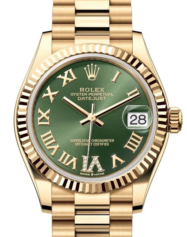 Rolex Lady-Datejust 31 31 mm 278278OGRDVIP Yellow Gold Green