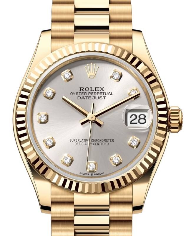 Rolex Lady-Datejust 31 31 mm 278278SDP Yellow Gold Silver