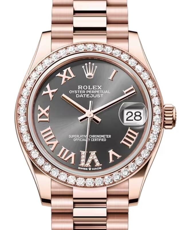 Rolex Lady-Datejust 31 31 mm 278285RBRRRDVIP Rose Gold/Diamonds Slate