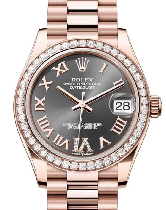 Rolex Lady-Datejust 31 31 mm 278285RBRRRDVIP Rose Gold/Diamonds Slate