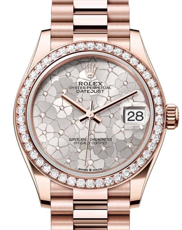 Rolex Lady-Datejust 31 31 mm 278285RBRSVFLOMDP Rose Gold/Diamonds Silver