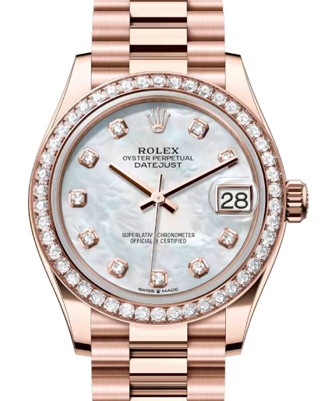 Rolex Lady-Datejust 31 31 mm 278285RBRWMDP Rose Gold/Diamonds White Mother of Pearl