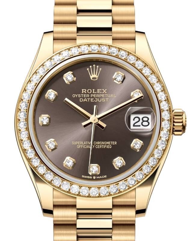 Rolex Lady-Datejust 31 31 mm 278288RBRDGP Yellow Gold/Diamonds Grey