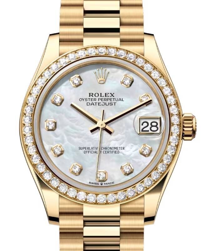 Rolex Lady-Datejust 31 31 mm 278288RBRMOP Yellow Gold/Diamonds White Mother of Pearl