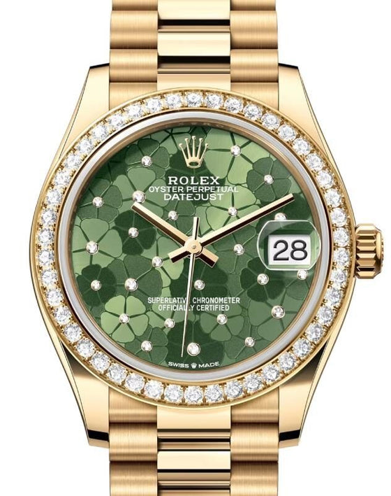 Rolex Lady-Datejust 31 31 mm 278288RBROGFMDP Yellow Gold/Diamonds Green