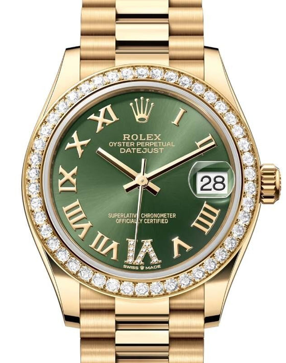 Rolex Lady-Datejust 31 31 mm 278288RBROGRDVIP Yellow Gold/Diamonds Green