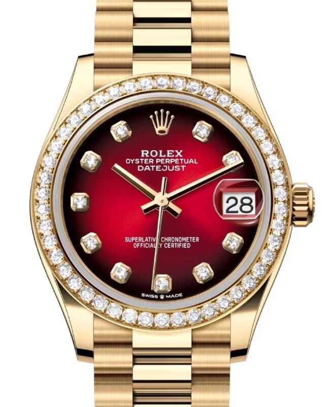 Rolex Lady-Datejust 31 31 mm 278288RBRRDP Yellow Gold/Diamonds Red