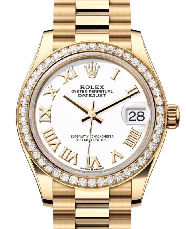 Rolex Lady-Datejust 31 31 mm 278288RBRWRDP Yellow Gold/Diamonds White