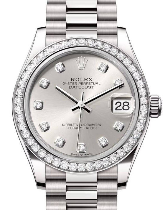 Rolex Datejust 31 31 mm 278289RBRSDP White Gold Silver