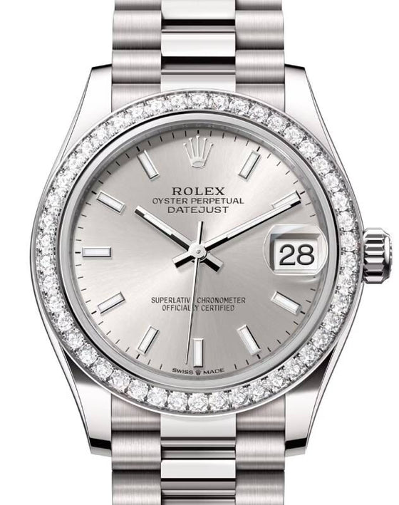 Rolex Datejust 31 31 mm 278289RBRSSP White Gold Silver