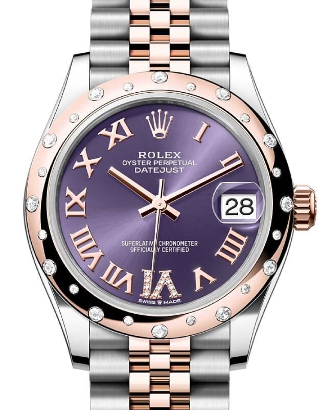 Rolex Lady-Datejust 31 31 mm 278341RBRARDVIJ Steel/Rose Gold/Diamonds Aubergine