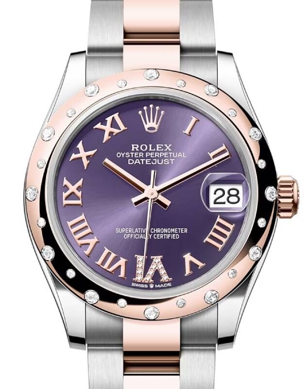 Rolex Lady-Datejust 31 31 mm 278341RBRARDVIO Steel/Rose Gold/Diamonds Aubergine