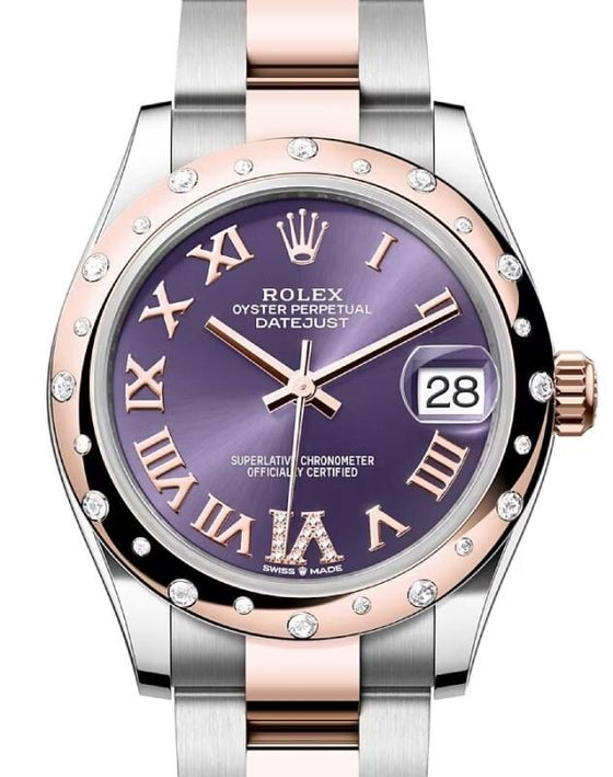 Rolex Lady-Datejust 31 31 mm 278341RBRARDVIO Steel/Rose Gold/Diamonds Aubergine