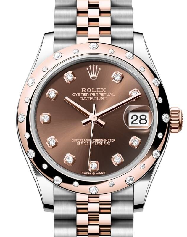 Rolex Lady-Datejust 31 31 mm 278341RBRCDJ Steel/Rose Gold/Diamonds Chocolate