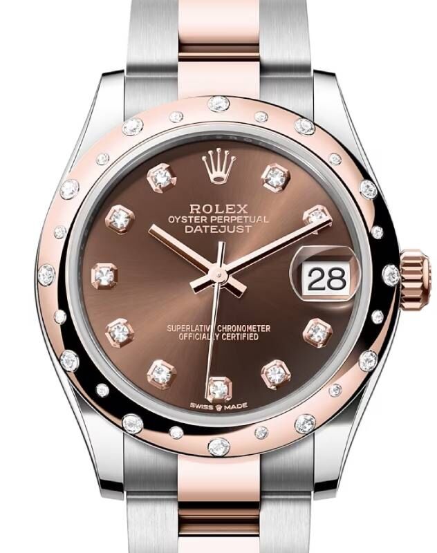 Rolex Lady-Datejust 31 31 mm 278341RBRCDO Steel/Rose Gold/Diamonds Chocolate