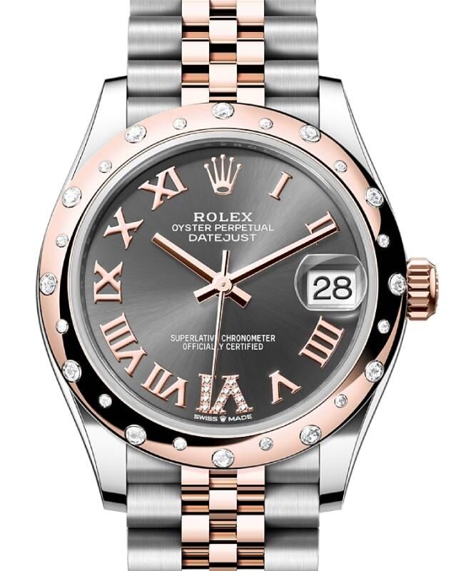 Rolex Lady-Datejust 31 31 mm 278341RBRRRDVIJ Steel/Rose Gold/Diamonds Slate