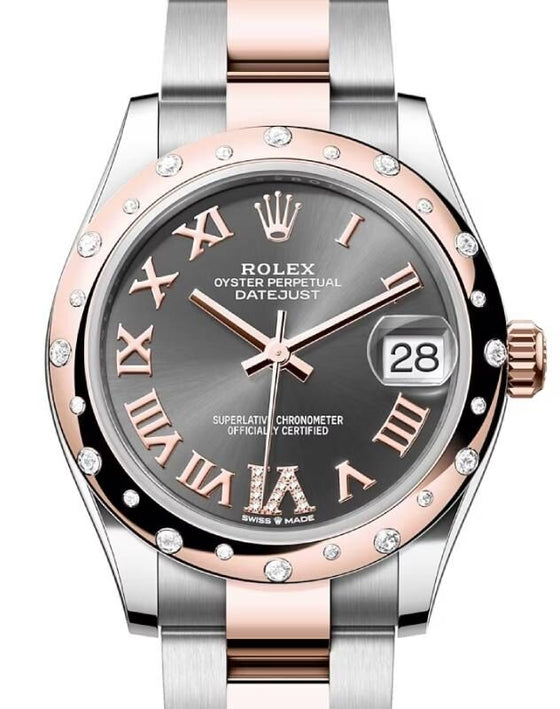 Rolex Lady-Datejust 31 31 mm 278341RBRRRDVIO Steel/Rose Gold/Diamonds Slate
