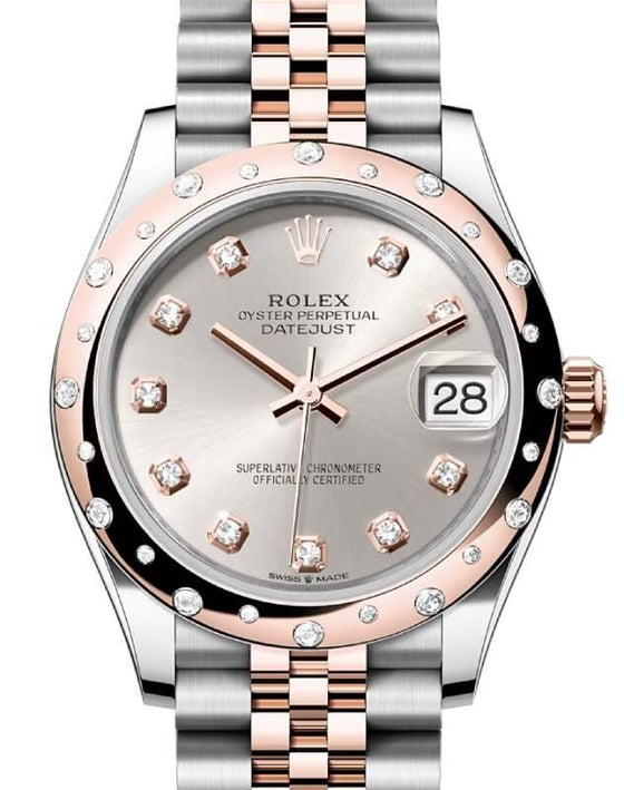 Rolex Lady-Datejust 31 31 mm 278341RBRSDJ Steel/Rose Gold/Diamonds Silver