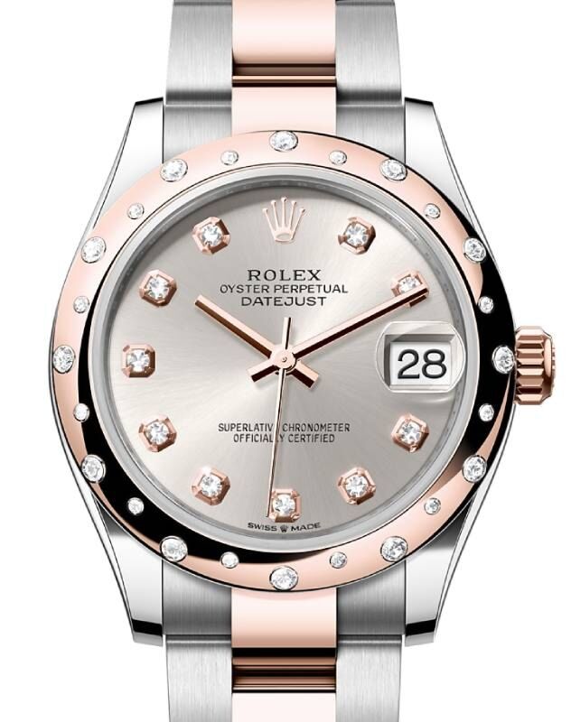 Rolex Lady-Datejust 31 31 mm 278341RBRSDO Steel/Rose Gold/Diamonds Silver