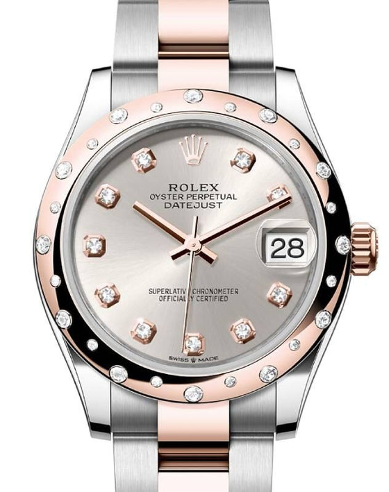 Rolex Lady-Datejust 31 31 mm 278341RBRSDO Steel/Rose Gold/Diamonds Silver