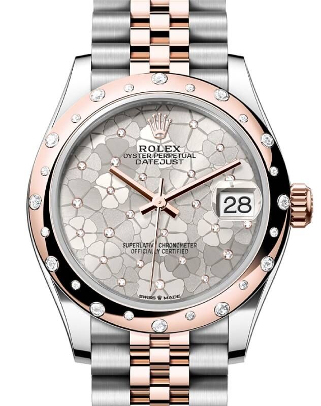 Rolex Lady-Datejust 31 31 mm 278341RBRSVFLOMDJ Steel/Rose Gold/Diamonds Silver