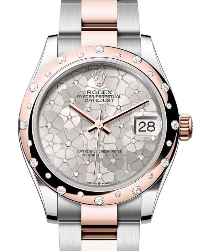Rolex Lady-Datejust 31 31 mm 278341RBRSVFLOMDO Steel/Rose Gold/Diamonds Silver