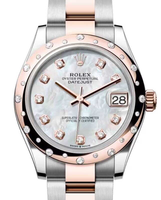 Rolex Lady-Datejust 31 31 mm 278341RBRWMDO Steel/Rose Gold/Diamonds White Mother of Pearl