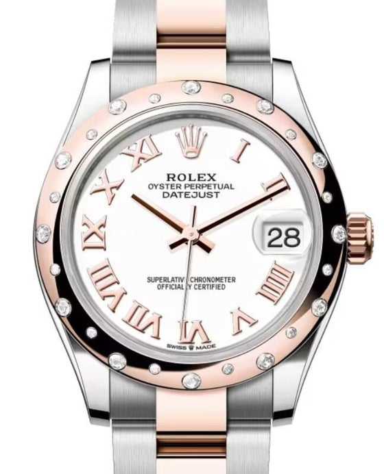 Rolex Lady-Datejust 31 31 mm 278341RBRWRO Steel/Rose Gold/Diamonds White