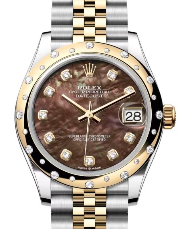Rolex Lady-Datejust 31 31 mm 278343RBRBMDJ Steel/Yellow Gold/Diamonds Black Mother of Pearl