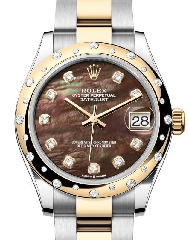 Rolex Lady-Datejust 31 31 mm 278343RBRBMDO Steel/Yellow Gold/Diamonds Black Mother of Pearl