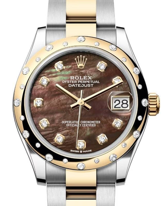 Rolex Lady-Datejust 31 31 mm 278343RBRBMDO Steel/Yellow Gold/Diamonds Black Mother of Pearl
