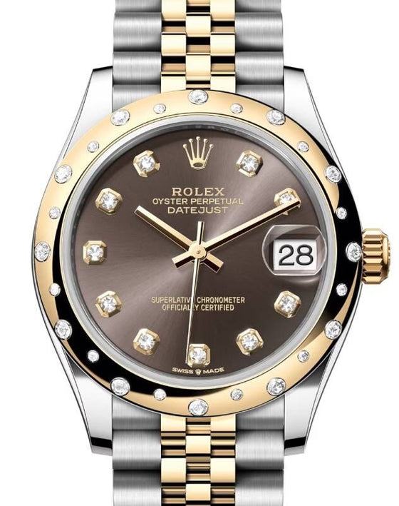 Rolex Lady-Datejust 31 31 mm 278343RBRDGDJ Steel/Yellow Gold/Diamonds Grey