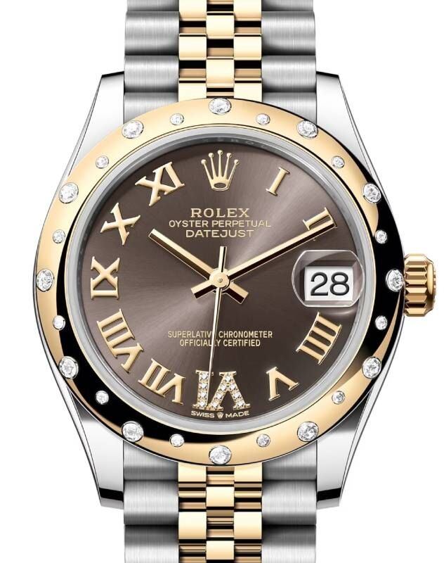 Rolex Lady-Datejust 31 31 mm 278343RBRDGRDVIJ Steel/Yellow Gold/Diamonds Grey