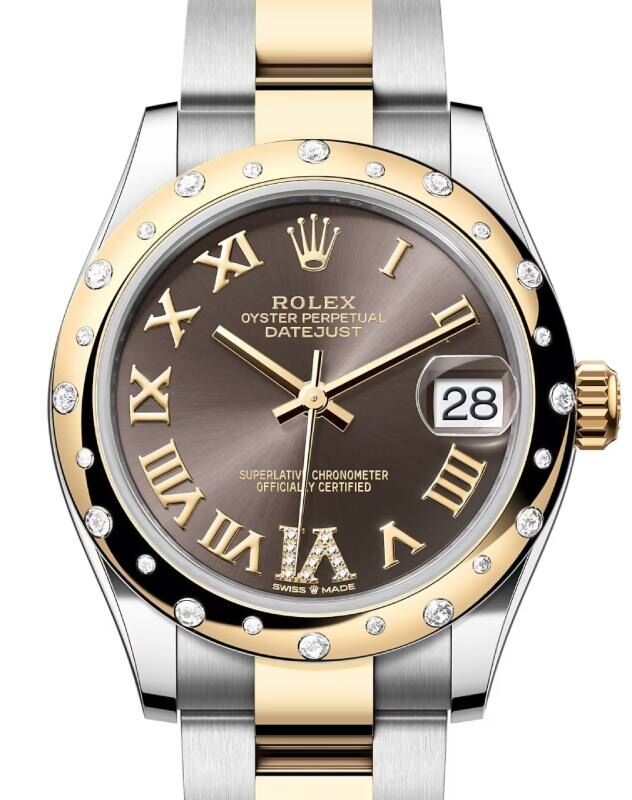 Rolex Lady-Datejust 31 31 mm 278343RBRDGRDVIO Steel/Yellow Gold/Diamonds Grey