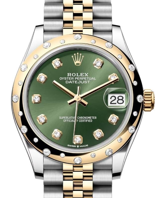 Rolex Lady-Datejust 31 31 mm 278343RBROGDJ Steel/Yellow Gold/Diamonds Green